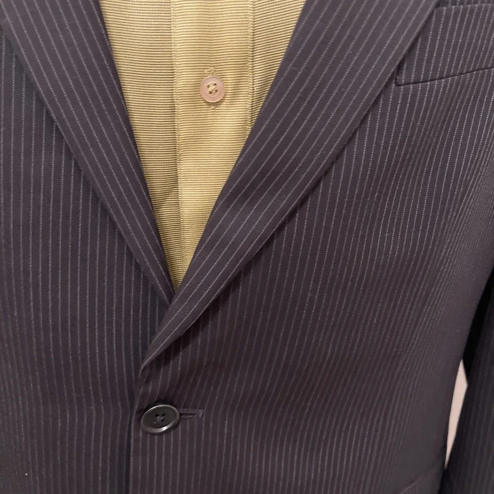 Brooks Brothers Pinstripe, Sport‎ Coat Wool Egypt 42R Black / Gray Men's Blazer